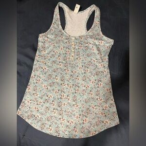 7th Ray Floral Print Tank Top - Blue and Pink